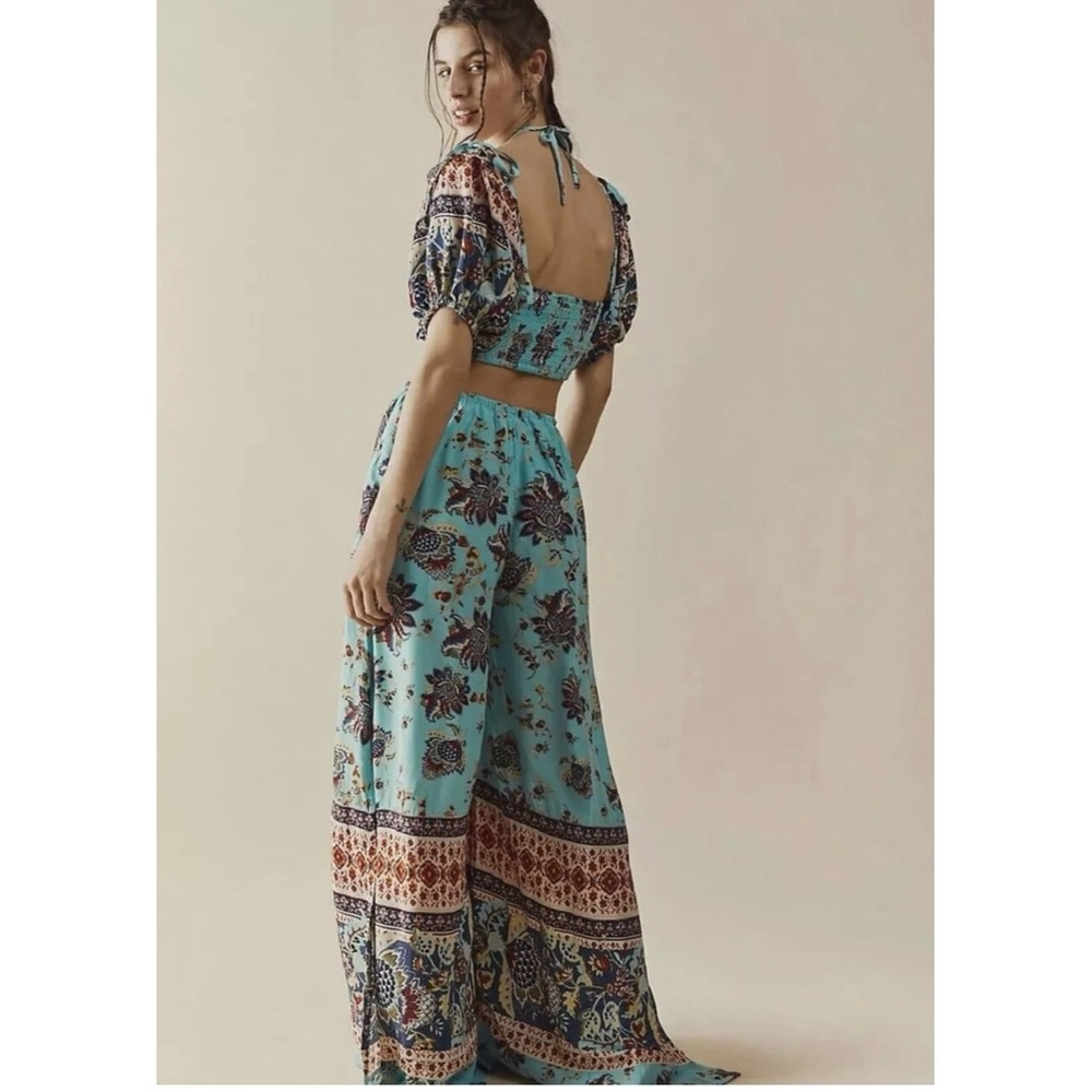 Free People Jumpsuit Aqua Bali Citrus Skies - Picture 10 of 10